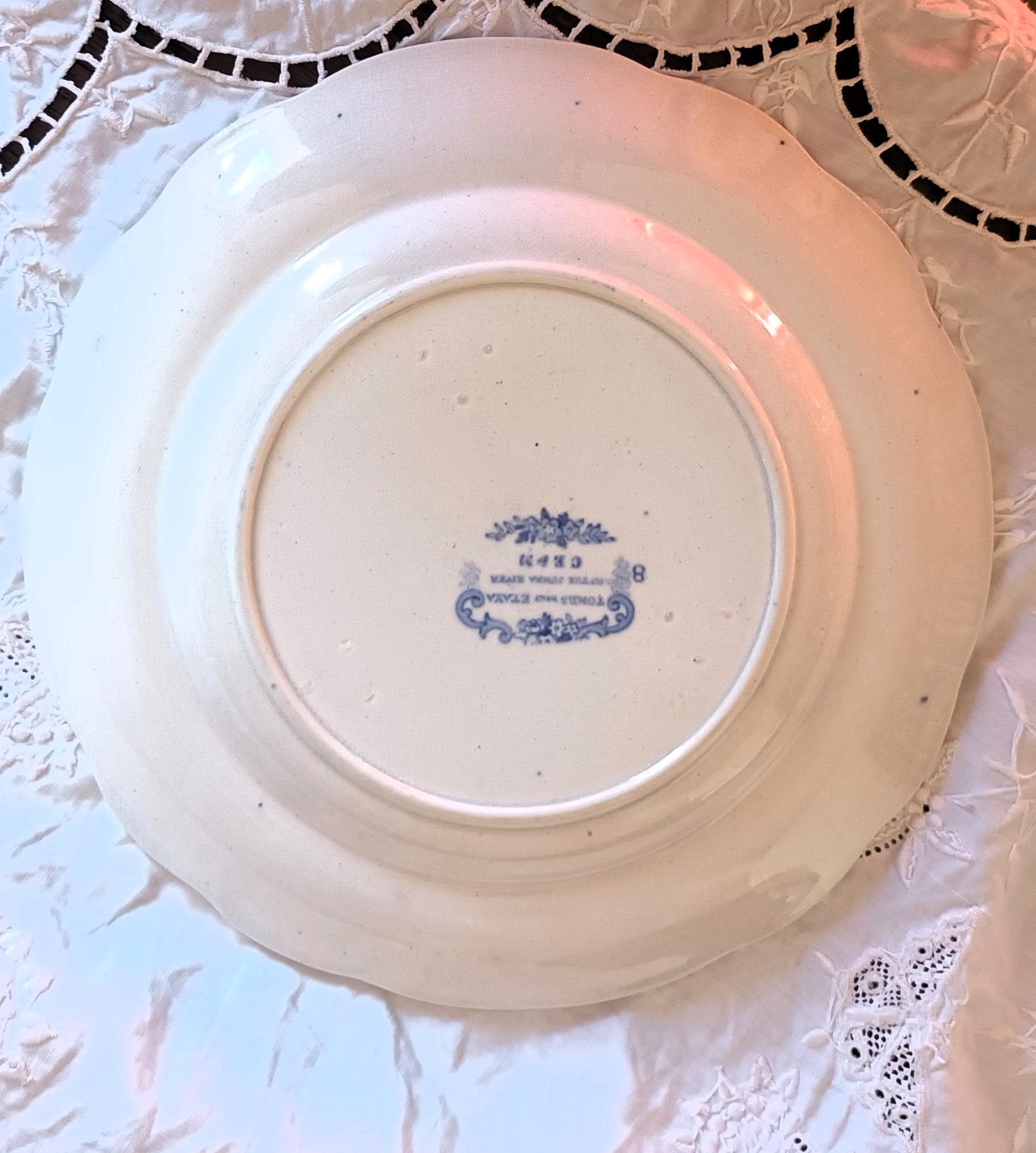 Antique English Victorian Blue and White Transfer Plate ~ “Tombs near Etaya” ~ Cork Edge & Malkin Antique Ceramics 4